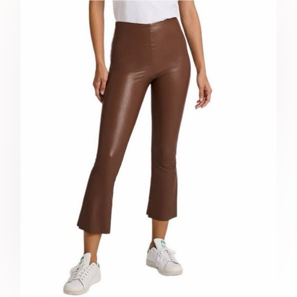 Commando Faux Leather Cropped Flare Leg Pants